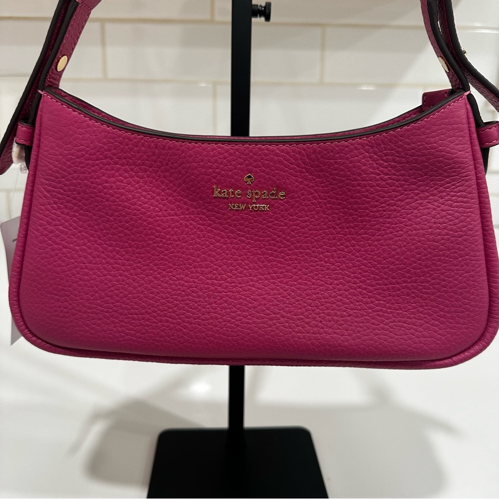 kate spade Juliette Pebbled Leather Small Shoulder Bag Nouveau Rose Pink NWT - Picture 2 of 11